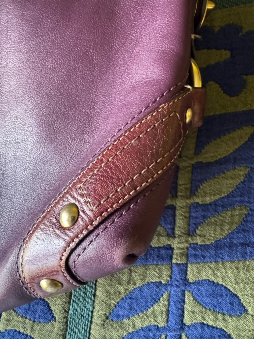 Vintage Coach Carly Hobo Plum Leather Shoulder Bag - Picture 6 of 11